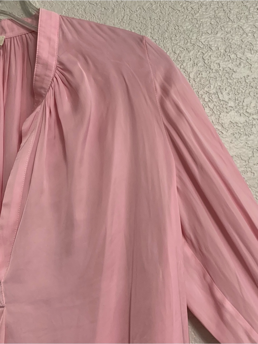 Zadig & Voltaire Blouse Top Womens S Tink Satin Vneck Long Sleeve Pink Glam - Picture 7 of 16